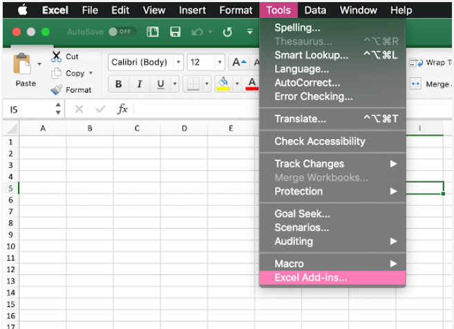 excel toolpak add in for mac